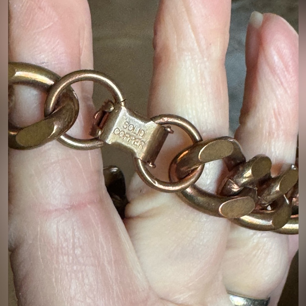 Chunky Solid Copper Link Bracelet. - image 2